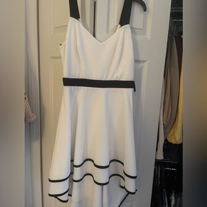 White and black formal dress